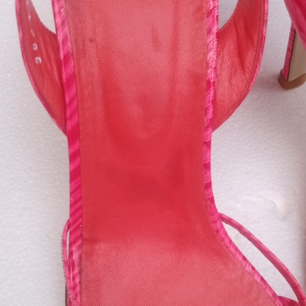 Versace Striped Sexy Strappy 4" Sling-back Heels, Size 9.5 (US) - Picture 10 of 15
